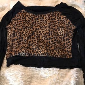 Pink. Leopard print long sleeve shirt